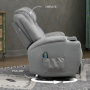 Massagefåtölj Avslappningsstol Med Fotstöd & Fjärrkontroll – Grå Ko...
