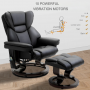 Massagefåtölj med Fotpall 145° Lutning Svart Läder