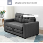 Bäddsoffa 2-sits hopfällbar soffa Grå