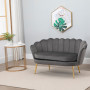 Elegant Loungesoffa 2-sits Glamour Sammet Grå