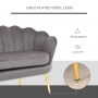 Elegant Loungesoffa 2-sits Glamour Sammet Grå