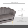 Elegant Loungesoffa 2-sits Glamour Sammet Grå