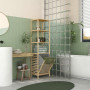 Badrumshylla med Tvättkorg 3 Hyllor Bambu Ram 44 x 33 x 160 cm Natu...