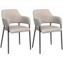 Matstolar 2-pack Metallram upp till 120 kg Beige Tyg