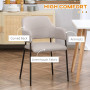 Matstolar 2-pack Metallram upp till 120 kg Beige Tyg