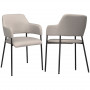 Matstolar 2-pack Metallram upp till 120 kg Beige Tyg
