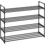 Skohylla - 4-vånings skoställ för 20 Par Metall Svart