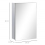 Badrum Spegelskåp Silver med 3 Hyllor Metallram 39 x 12 x 60 cm