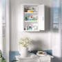 Medicinskåp Låsbart Metall Vit 30 x 14 x 46 cm