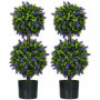 2-pack Konstväxt Lavendelträd i cementkruka 70 cm UV-beständig