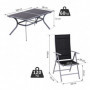 Utegrupp 7 Delar Bord med 6 Stolar Aluminium Svart - Silver