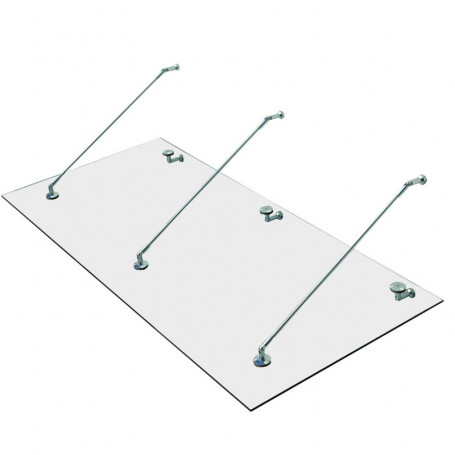 Entrétak Glas Rostfritt Stål Klarglas 200 x 90 cm