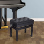 Pianopall Höjdjusterbar med Förvaring Knäppt Läder 54,5 x 33 x 48-58 cm