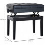 Pianopall Höjdjusterbar med Förvaring Knäppt Läder 54,5 x 33 x 48-58 cm