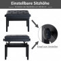 Pianopall Höjdjusterbar med Förvaring Knäppt Läder 54,5 x 33 x 48-58 cm