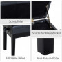 Pianopall Höjdjusterbar med Förvaring Knäppt Läder 54,5 x 33 x 48-58 cm
