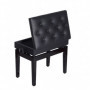 Pianopall Höjdjusterbar med Förvaring Knäppt Läder 54,5 x 33 x 48-58 cm