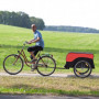 Lastvagn För Cykel 40 kg med Överdrag Röd - Svart