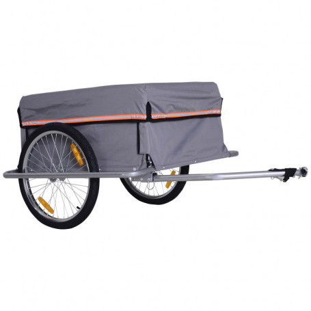 Lastvagn för Cykel 40 kg med överdrag Grå
