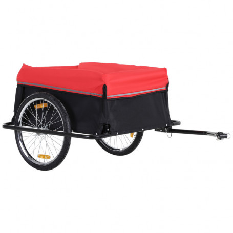Lastvagn för Cykel 40 kg med överdrag Svart - Röd