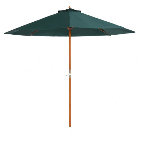 Parasoll i Trä Ø270 x 250 cm Mörkgrön
