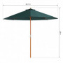 Parasoll i Trä Ø270 x 250 cm Mörkgrön