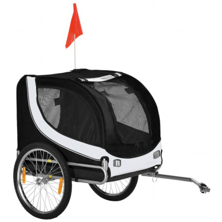 Cykelvagn till Hund 20 kg Universalkoppling Metall Vit Svart