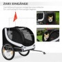 Cykelvagn till Hund 20 kg Universalkoppling Metall Vit Svart