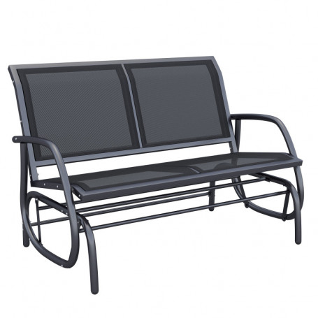 Trädgård Gungbänk 2-sits 120 x 70 x 85 cm, Svart