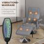 Massagefåtölj med Fotpall, Tiltfunktion Mörkgrå Silver