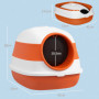 Kattlåda med Spillkant, Luktblockerare & Hopfällbar Design – Vit/Orange