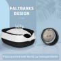 Kattlåda med Spillkant, Luktblockerare & Hopfällbar Design – Vit/Svart