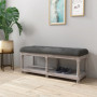 Sittbänk med Hylla Vintage Stil 115 x 40 x 48 cm Grå