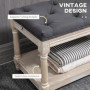 Sittbänk med Hylla Vintage Stil 115 x 40 x 48 cm Grå
