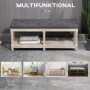 Sittbänk med Hylla Vintage Stil 115 x 40 x 48 cm Grå