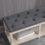 Sittbänk med Hylla Vintage Stil 115 x 40 x 48 cm Grå