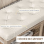 Sittbänk med hylla Vintage Stil 115 x 40 x 48 cm Krämvit