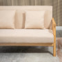 Soffa 2-Sits Kompakt Träram Tygklädsel i Linneeffekt Beige 123 x 69...