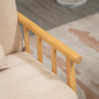 Soffa 2-Sits Kompakt Träram Tygklädsel i Linneeffekt Beige 123 x 69 x 74 cm