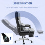 Ergonomisk Kontorsstol XL med Fotstöd Läder Ljusgrå/Svart 120 kg Belasrning