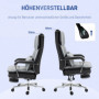 Ergonomisk Kontorsstol XL med Fotstöd Läder Ljusgrå/Svart 120 kg Belasrning