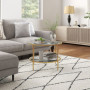 Soffbord Glas med Guldram Modern Design Ø60 x 43 H cm