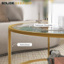 Soffbord Glas med Guldram Modern Design Ø60 x 43 H cm