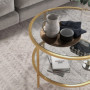 Soffbord Glas med Guldram Modern Design Ø60 x 43 H cm