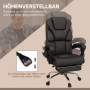 Ergonomisk Kontorsstol med Massage och Fotstöd Svart Läder