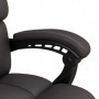 Ergonomisk Kontorsstol med Massage och Fotstöd Svart Läder