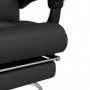 Ergonomisk Kontorsstol med Massage och Fotstöd Svart Läder