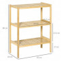Bambu Hylla 3 Nivåer 62 x 33 x 80 cm Natur