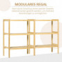 Bambu Hylla 3 Nivåer 62 x 33 x 80 cm Natur