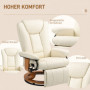 Realx Fåtölj 360° Rotation Krämvit Läder 150 kg